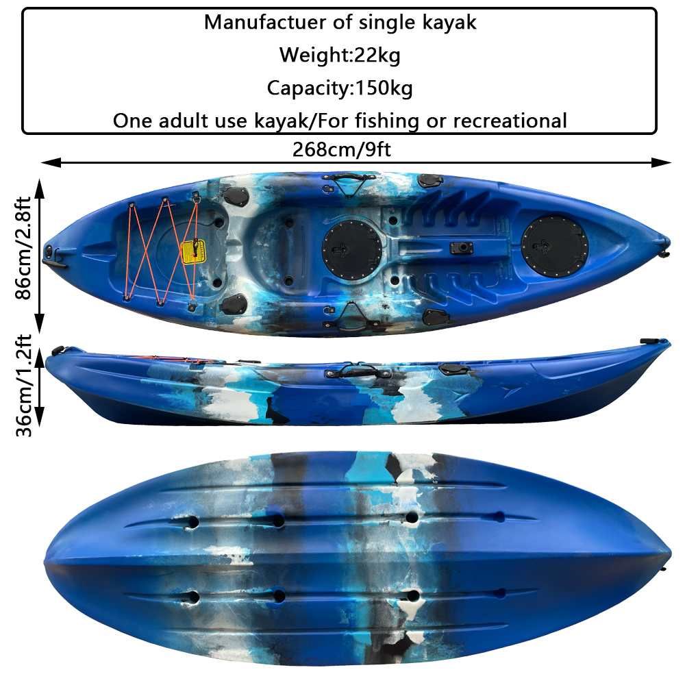 (RP-SOT268single/Genius) 8.9ft single paddle fishing kayak