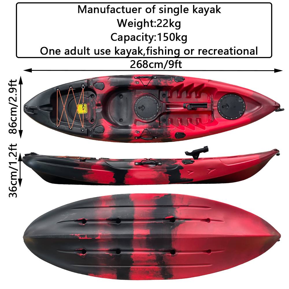(RP-SOT268single/Genius) 8.9ft single paddle fishing kayak