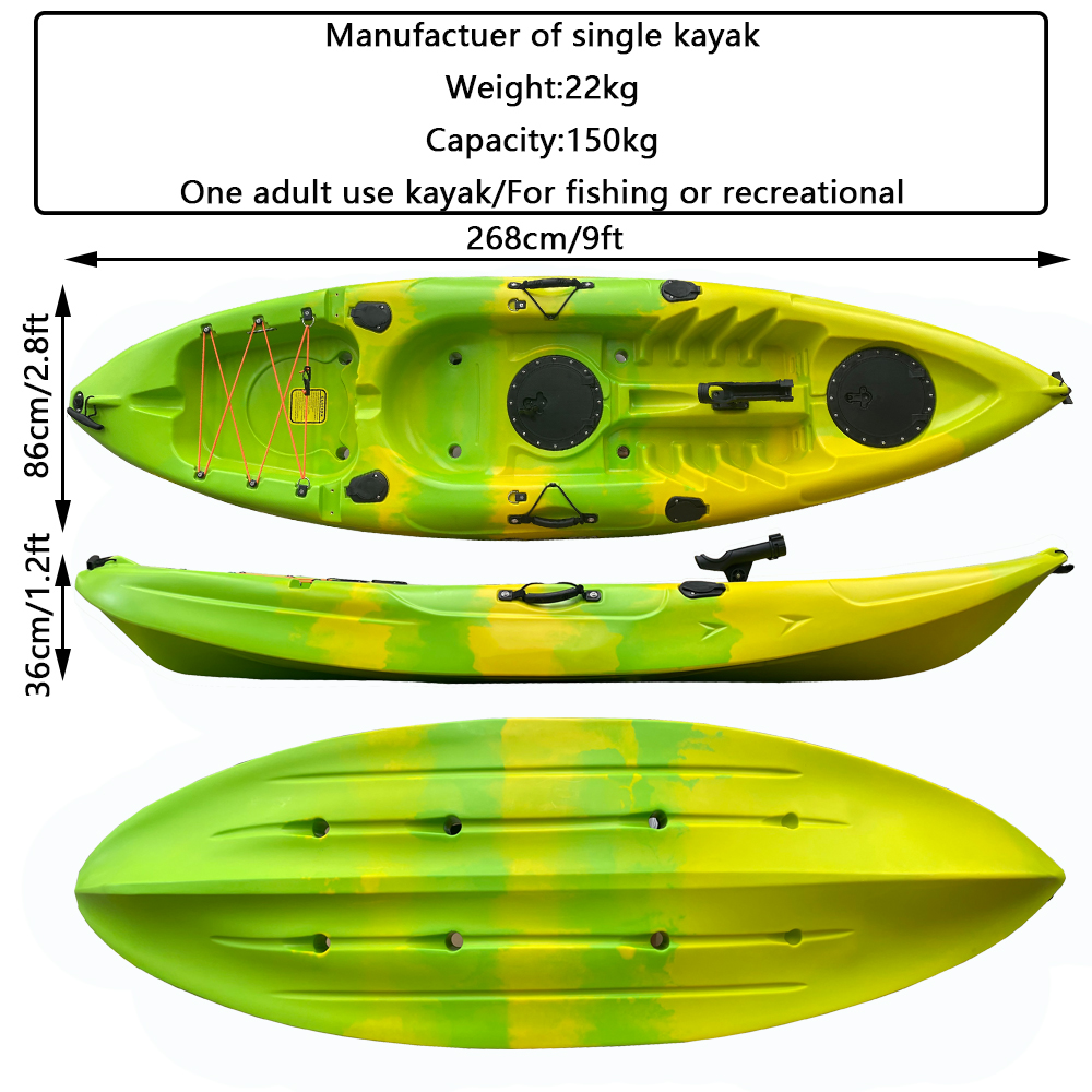 (RP-SOT268single/Genius) 8.9ft single paddle fishing kayak