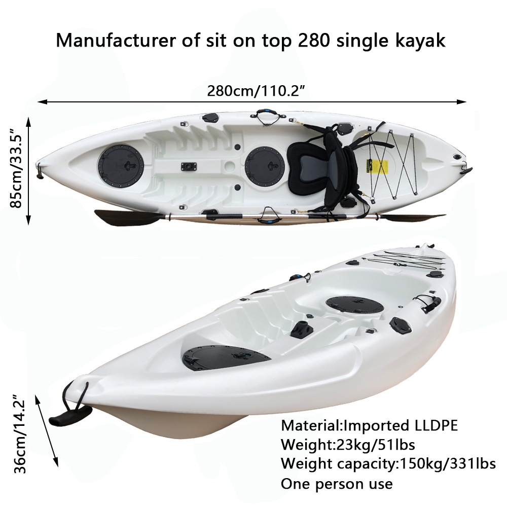 (RP-SOT280single/Sun) 9.3ft 1 person sit on top fishing kayak