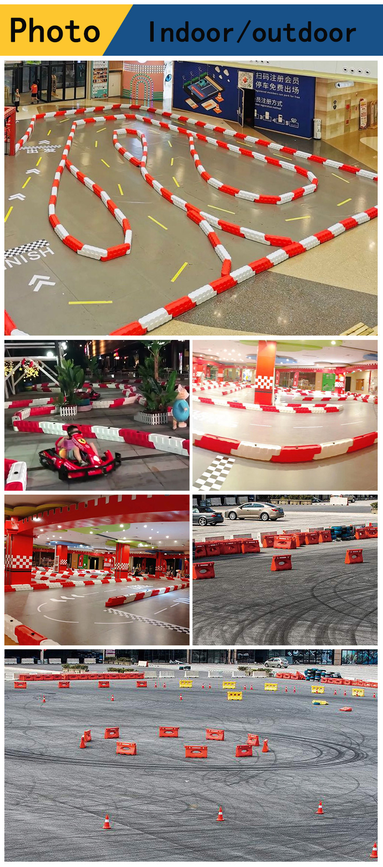(RP-KBBM2) 1000x200x250mm kart barrier for track